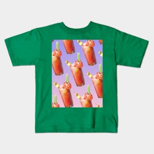 Bloody Mary Cocktail Pattern Kids T-Shirt